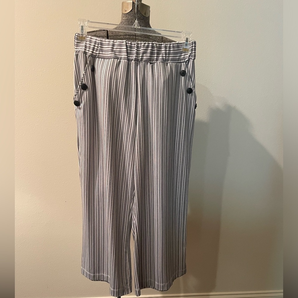 Striped Pants with Button Details